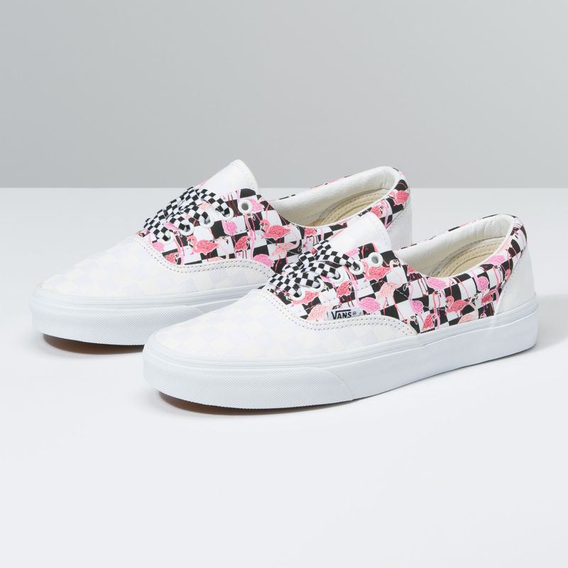 Bajos Vans Checkerboard Flamingos Era Hombre Blancos | Mexico-QZO130279