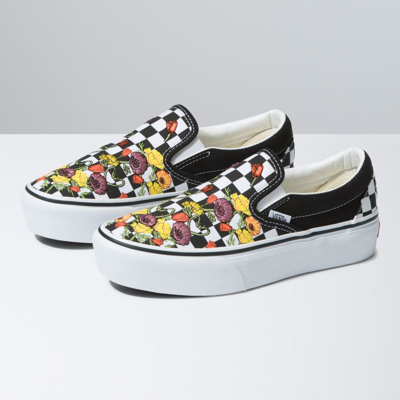 Bajos Vans Classic Plataforma Hombre Negros Multicolor | Mexico-BUC023984