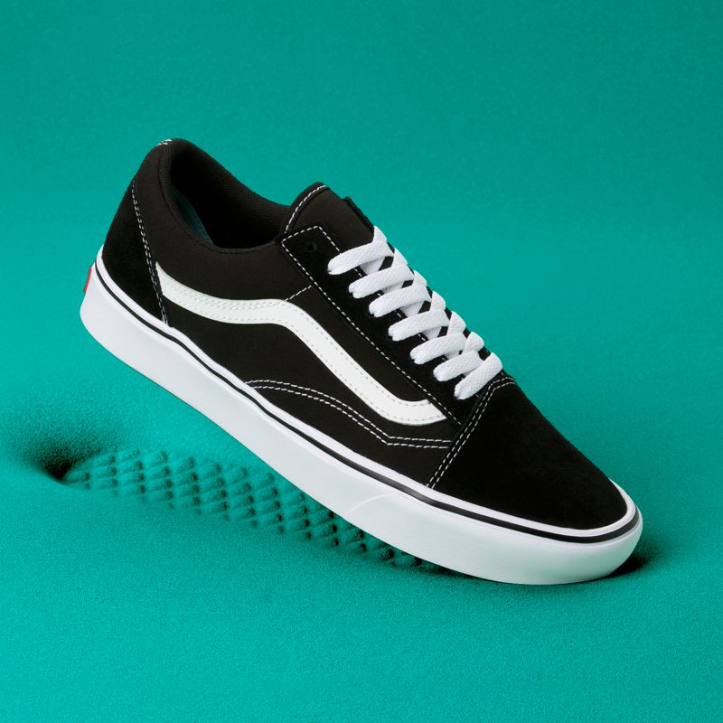 Bajos Vans ComfyCush Old Skool Hombre Negros Blancos | Mexico-ZSR124769