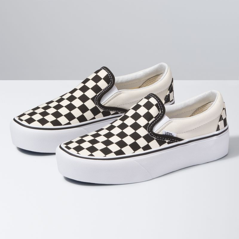 Bajos Vans Plataforma Mujer Negros Blancos | Mexico-EFK765902