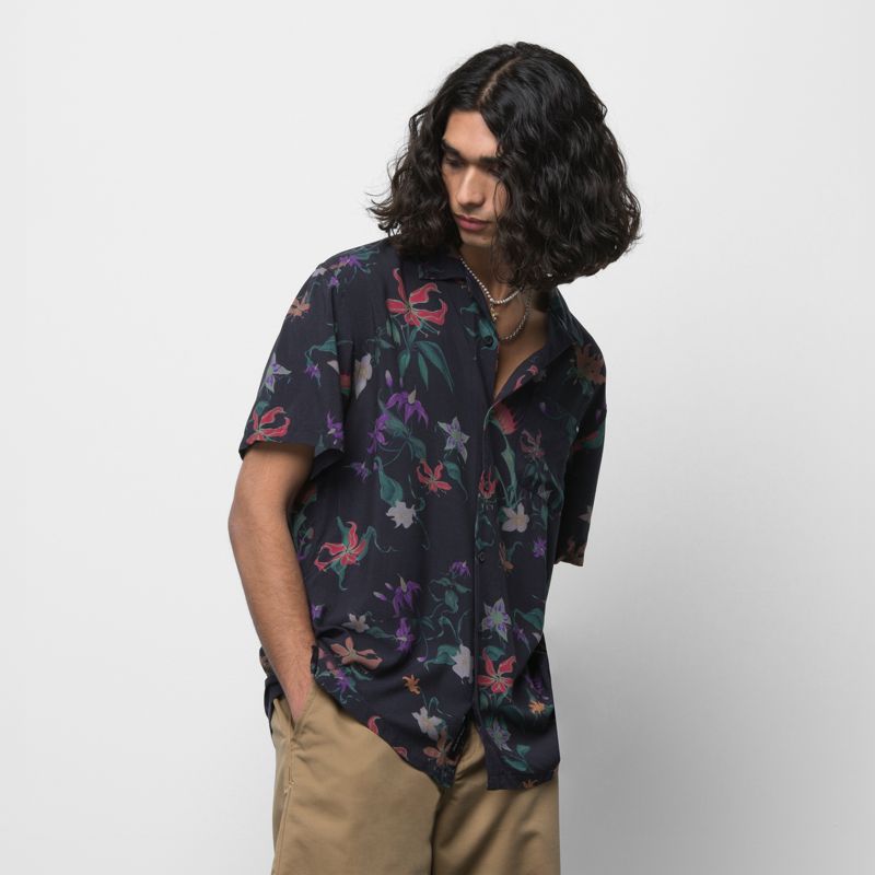 Camisas Vans Fatal Floral Hombre Negros | Mexico-YKU481530