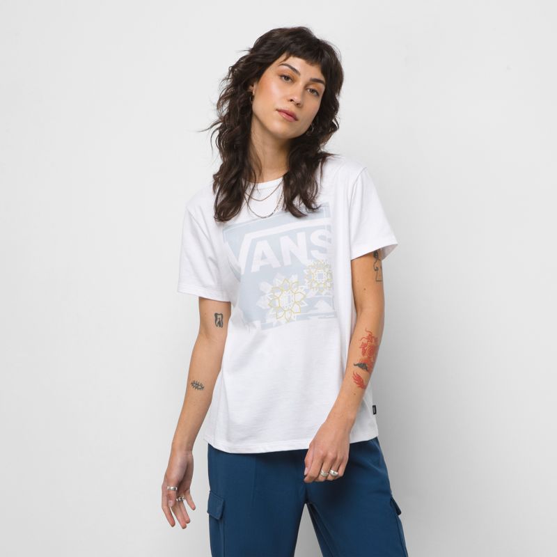 Camiseta Vans Acadia Mujer Blancos | Mexico-PUT098423