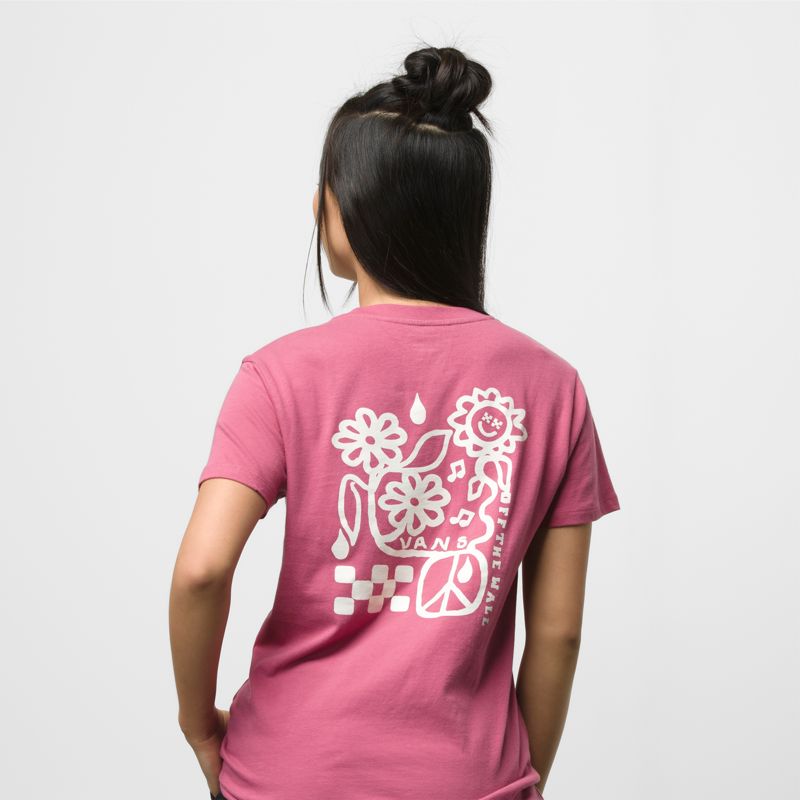 Camiseta Vans Audience Mujer Rosas | Mexico-EBR634875