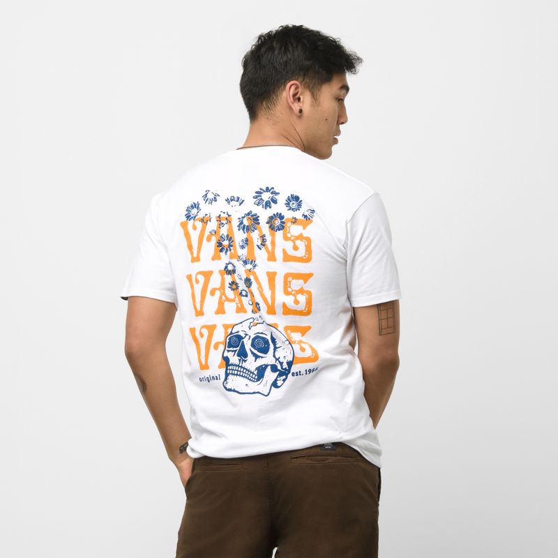 Camiseta Vans OG Skull Trip Hombre Blancos | Mexico-YXW923605