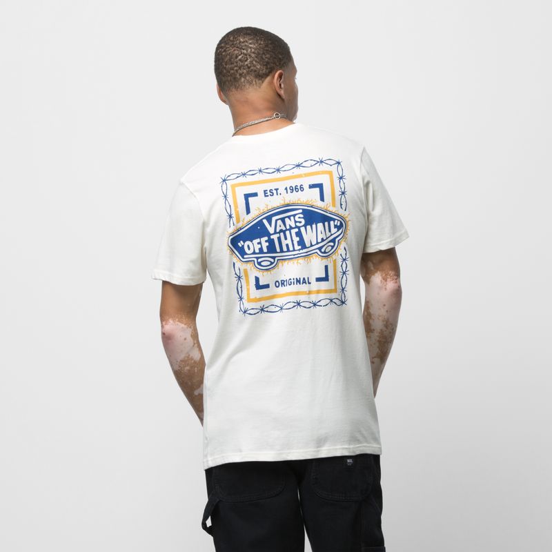 Camiseta Vans Original Barbed Wire Hombre Blancos | Mexico-LFC438729