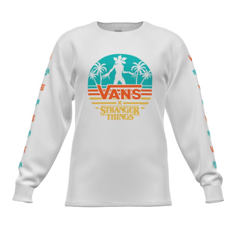 Camiseta Vans Vans X Stranger Things Customs Demogorgon Paradise Classic Hombre Blancos | Mexico-SOH273460