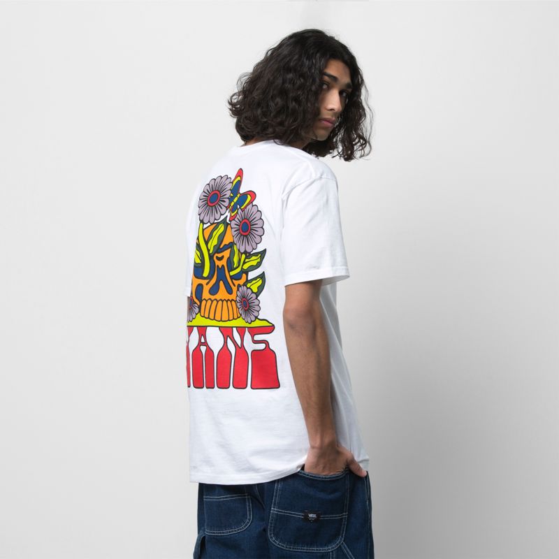 Camiseta Vans Vibin Hombre Blancos | Mexico-IOX974680