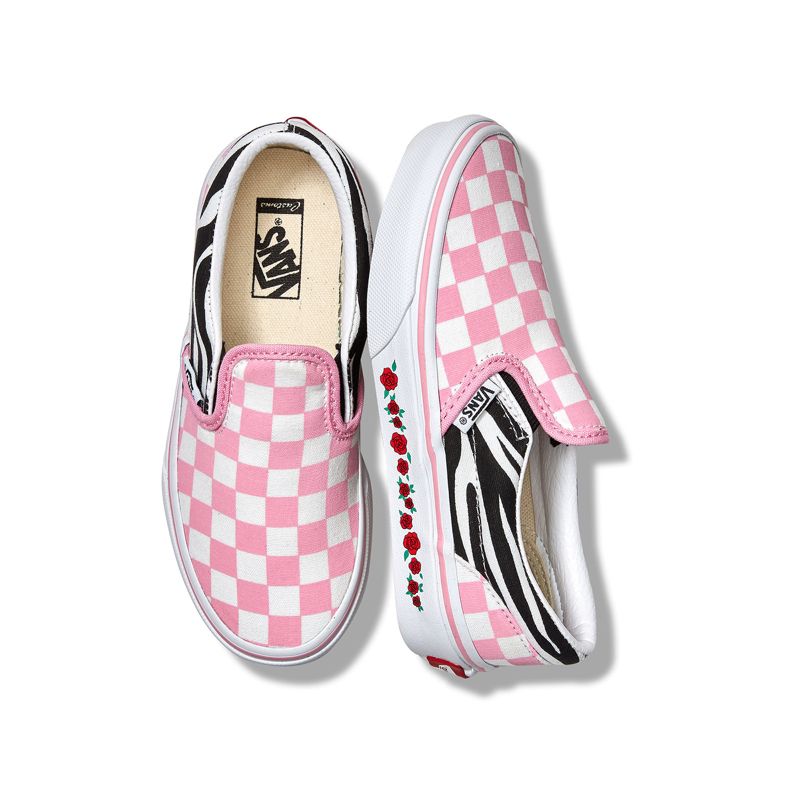 Mocassins Vans Checkerboard Niños Rosas | Mexico-ZRH304218