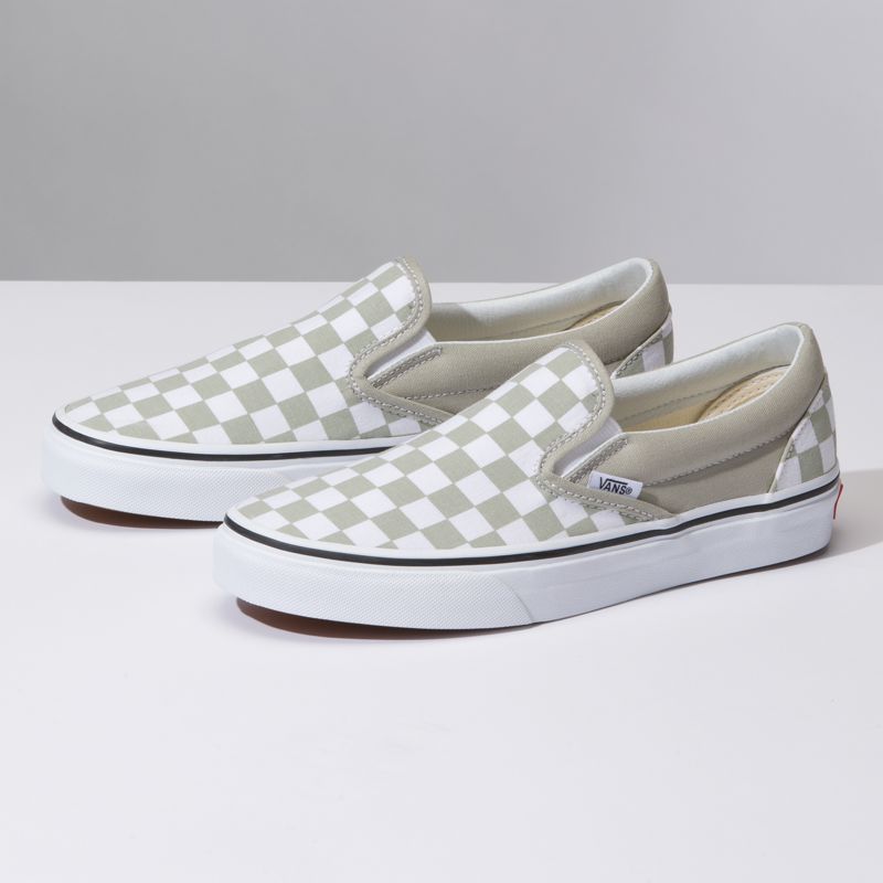 Mocassins Vans Classic Hombre Verde Oliva Blancos | Mexico-IRF367540