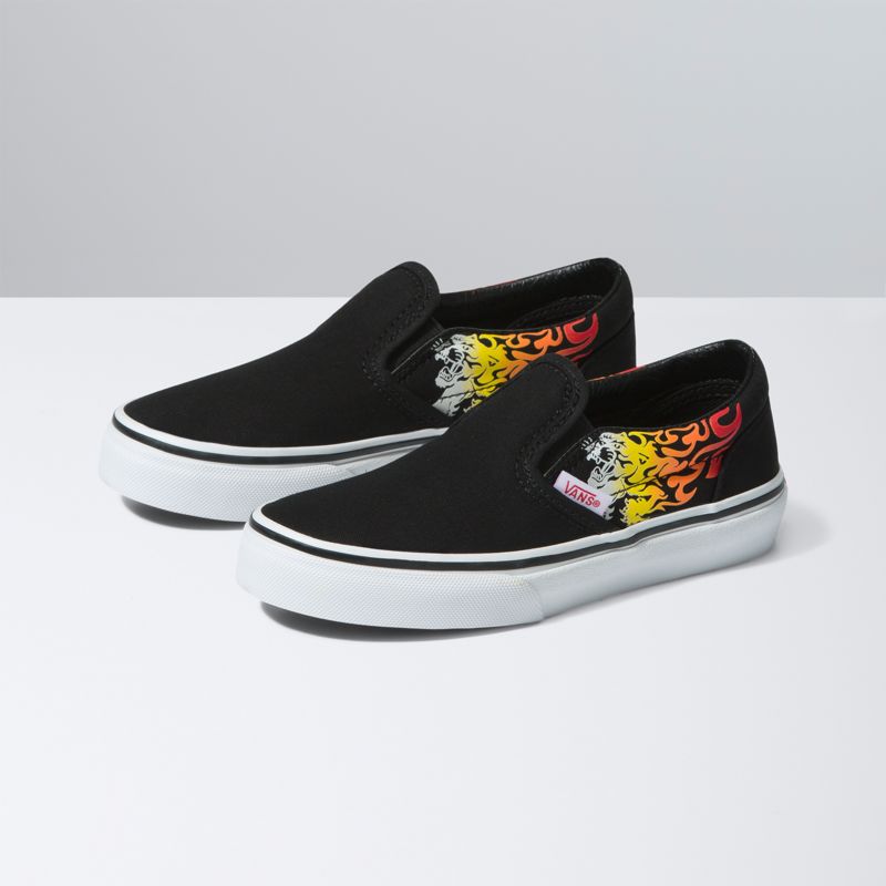 Mocassins Vans Classic Niños Rojos Negros | Mexico-QKC720864