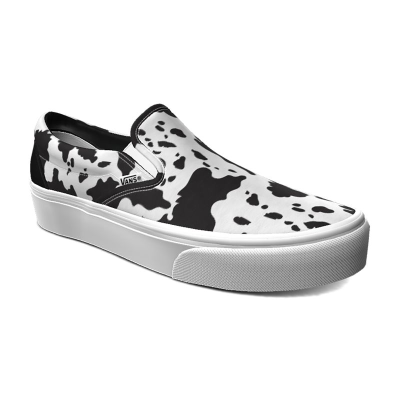 Mocassins Vans Classic Plataforma Mujer Negros Blancos | Mexico-SVD397201