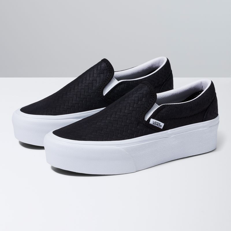 Mocassins Vans Classic Stackform Hombre Negros Blancos | Mexico-MSR301957