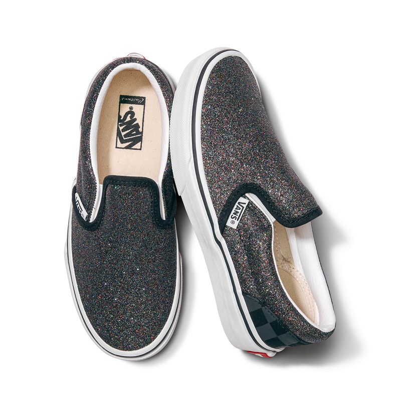 Mocassins Vans Glitter Niños Negros | Mexico-ART432896