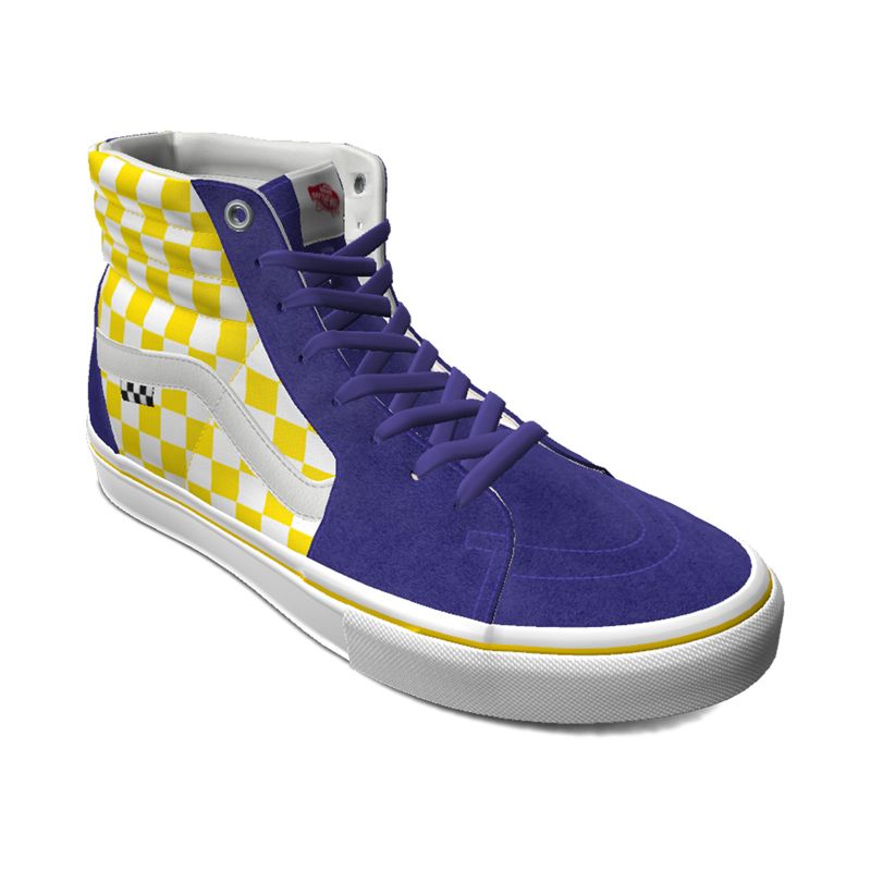 Tenis Skate Vans Checkerboard Sk8-Hi Hombre Amarillos | Mexico-OGU072415