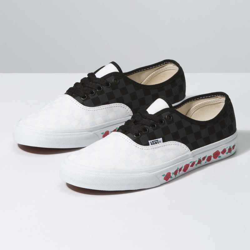 Tenis Vans Authentic Anchos Mujer Blancos Negros | Mexico-ZCA317802