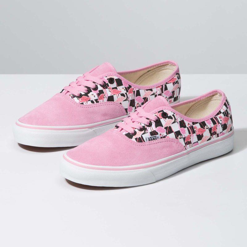 Tenis Vans Checkerboard Authentic Anchos Mujer Rosas | Mexico-TVH894627