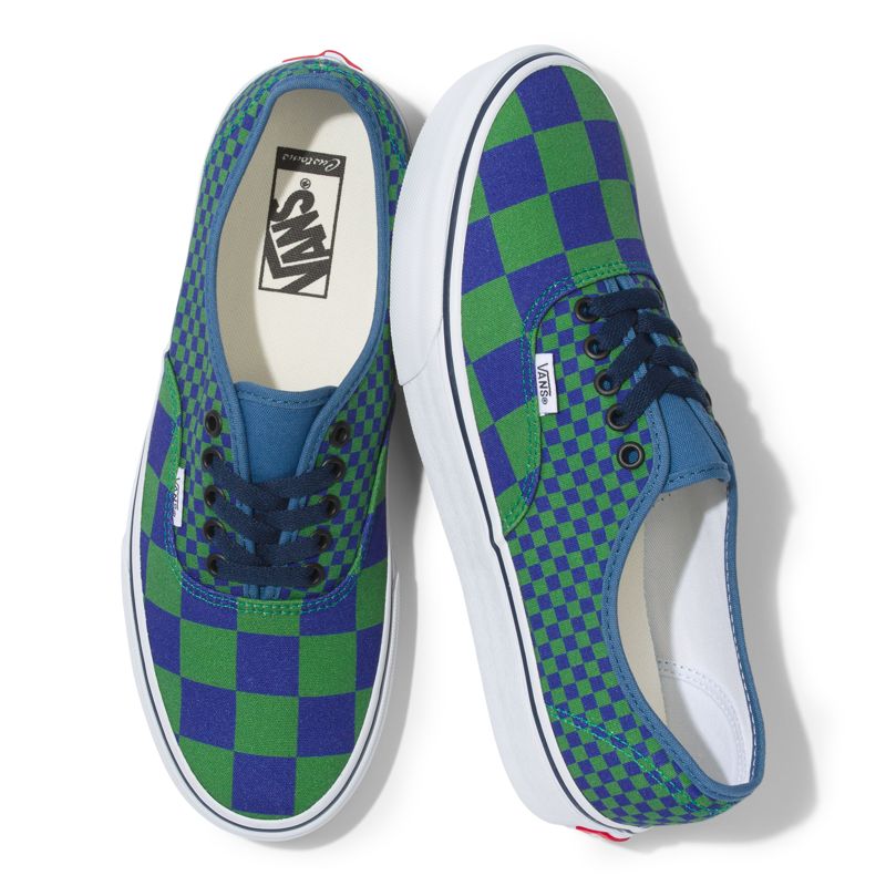 Tenis Vans Checkerboard Authentic Hombre Verdes Claro | Mexico-NTJ974362