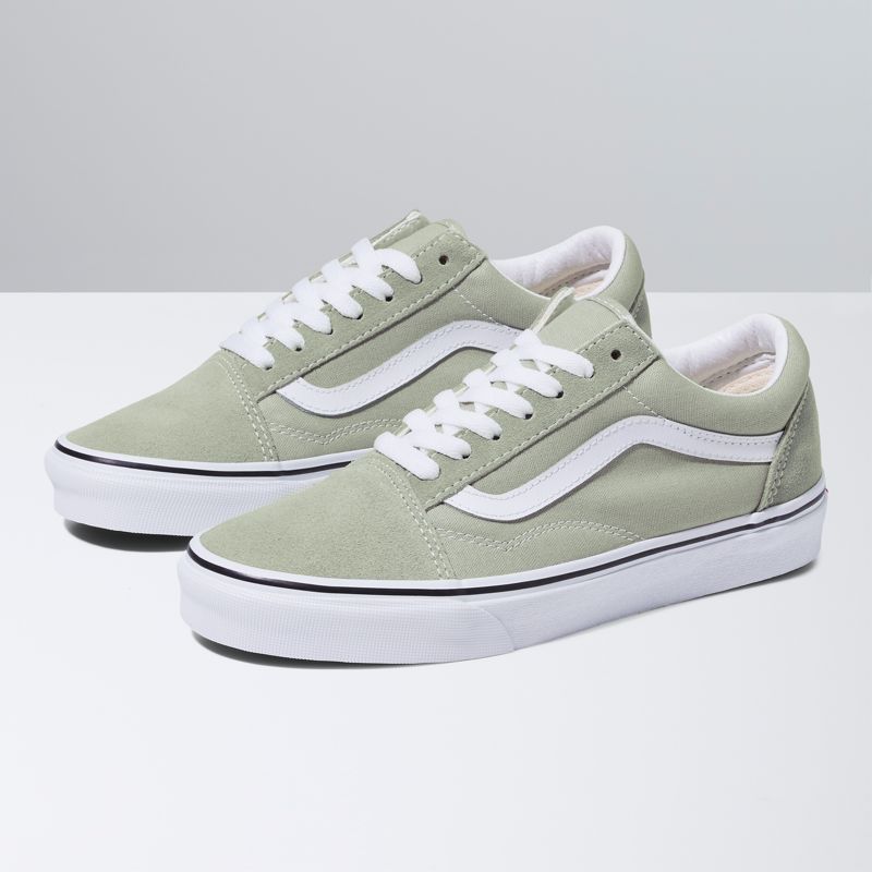 Tenis Vans Old Skool Hombre Verde Oliva Blancos | Mexico-DQU719826