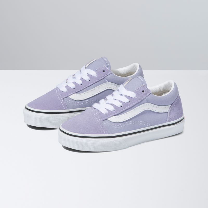 Tenis Vans Old Skool Niños Lavanda Blancos | Mexico-RJT904635