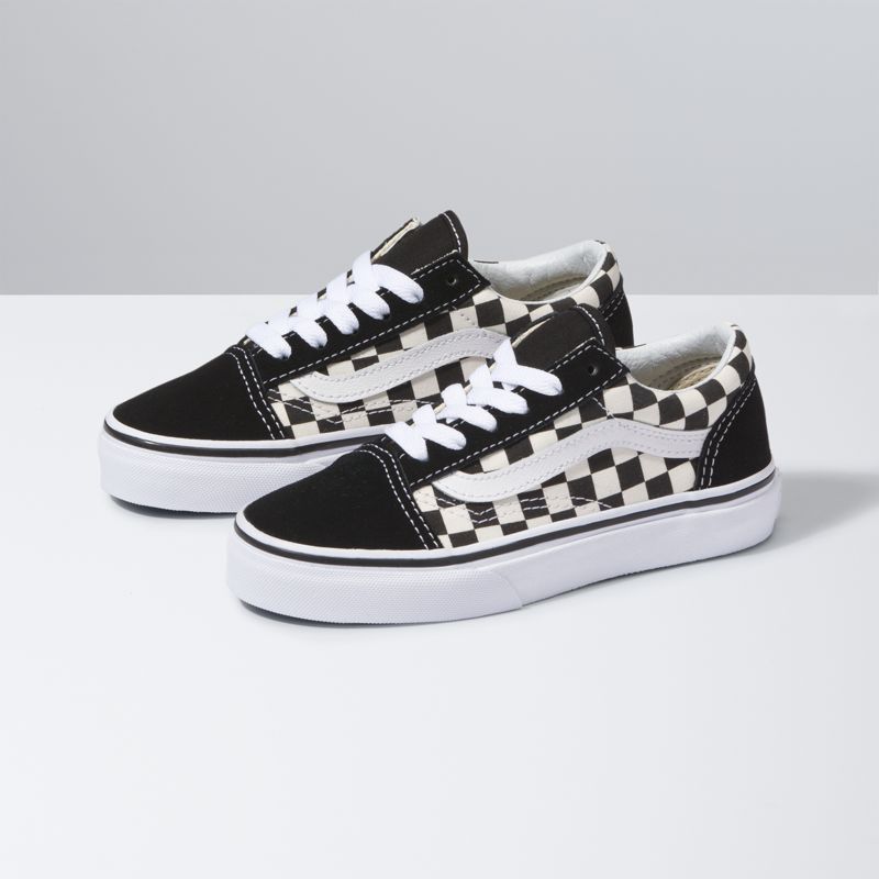 Tenis Vans Old Skool Niños Negros Blancos | Mexico-FQW729450