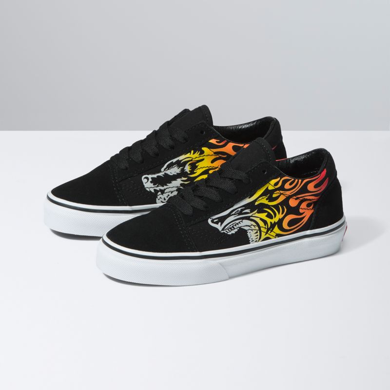 Tenis Vans Old Skool Niños Rojos Negros | Mexico-TNM701243