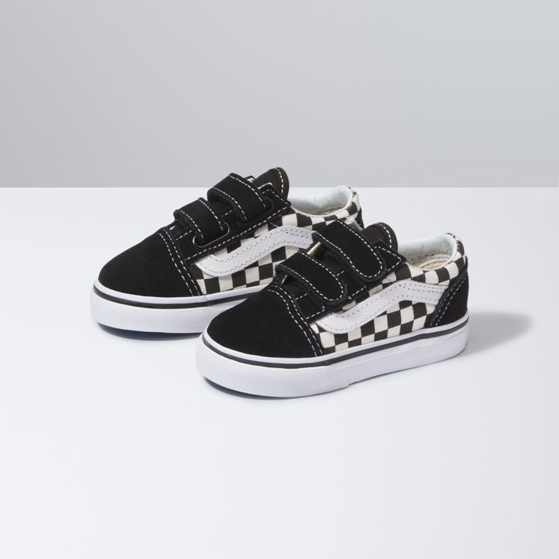 Tenis Vans Old Skool V Niños Negros Blancos | Mexico-XNG812065