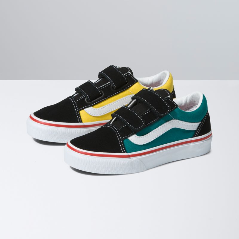 Tenis Vans Old Skool V Niños Negros Multicolor | Mexico-QGP758231