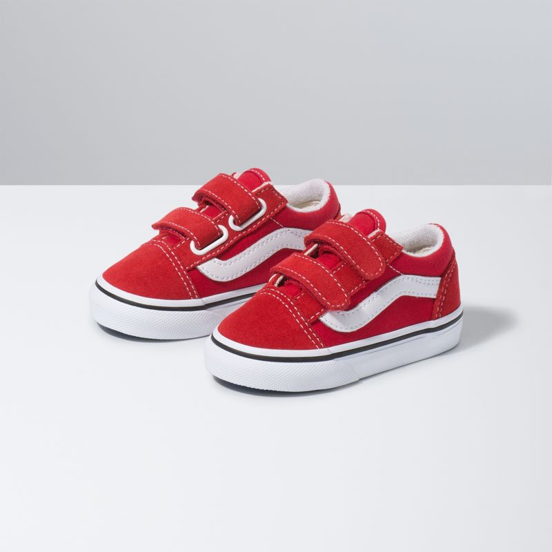 Tenis Vans Old Skool V Niños Rojos Blancos | Mexico-FXC162795