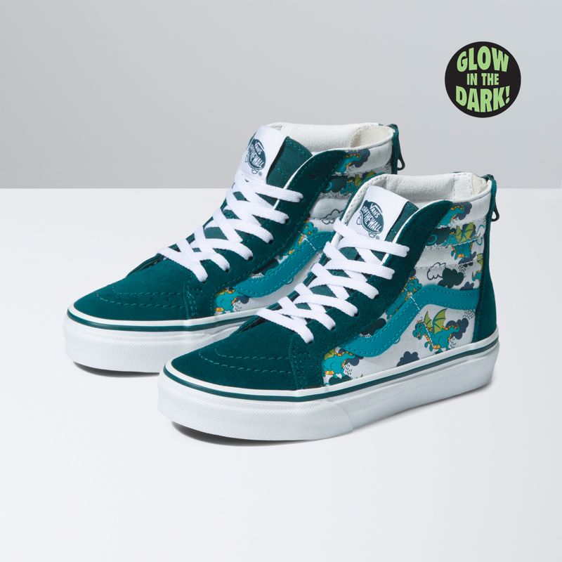 Tenis Vans Sk8-Hi Zip Niños Turquesa Oscuro | Mexico-JVF278054