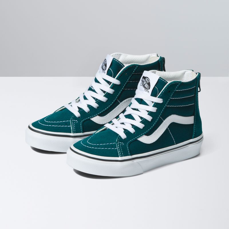 Tenis Vans On Line Sk8 Hi Zip Ni os Turquesa Oscuro