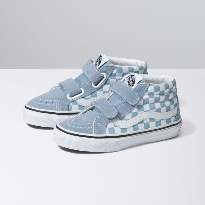 Tenis Vans Sk8-Mid Reissue Niños Grises Azules | Mexico-IQX302789